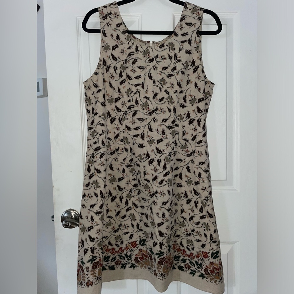 Woolrich Beige Floral Sleevless Mini Dress